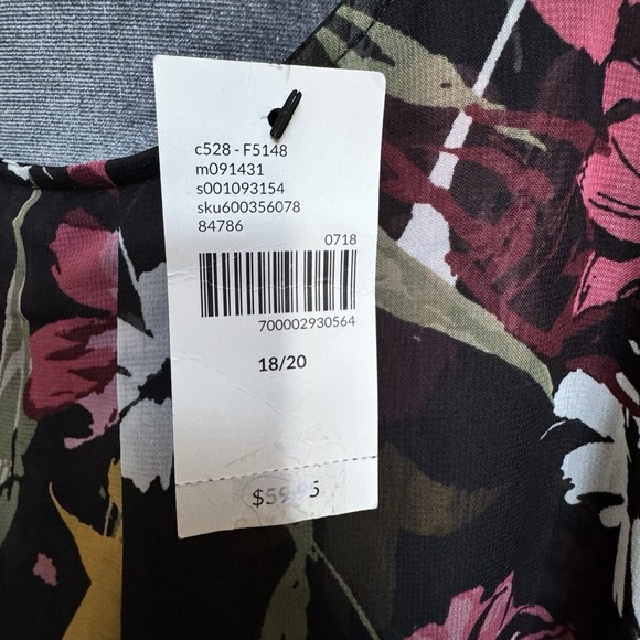 Blouse Top 18 20 Sheer Dark Floral Whimsigoth Dark Fairy Ethereal Feminine Flowy - Picture 7 of 16